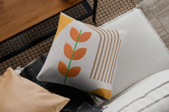 Modern Leaf &amp; Line Abstract Embroidery Design Product Image 2