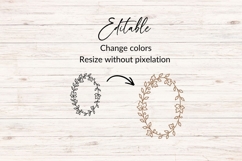 Hand Drawn Oval Fall Leaves Border SVG Product Image 2