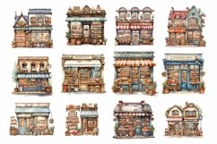 Watercolor Bakery Storefronts Clipart Product Image 2