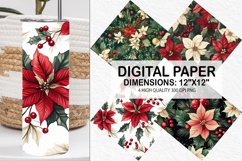 Christmas Floral Seamless Digital Paper-Christmas Background Product Image 1