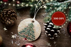 Knitted Christmas Ornament PNG, Embroidery Christmas Tree Product Image 2
