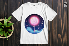 Cute Star Moon Clipart Sublimation PNG Product Image 2