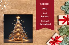 Christmas Coaster Template, 3D Christmas Tree Coaster Design Product Image 2