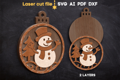 Christmas Tree Toy Snowman SVG laser cut file for Glowforg Product Image 2
