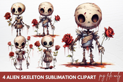 Alien Skeleton Sublimation Clipart Product Image 1