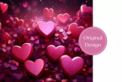 Love Hearts Tumbler Template, Valentine's Day Sublimation Product Image 2