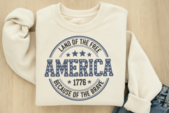 Land of the free america 1776 because of the brave SVG Product Image 2