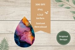 Colorful Marble Teardrop Earrings, Fluid Art Earring Design Product Image 2