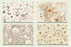 Neutral Beige Flowers Cutting Boards sublimation Design Product Image 2