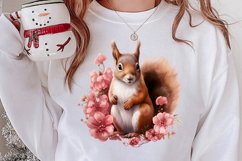 Cute Pink Christmas Animals Clipart Sublimation Product Image 2