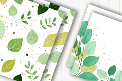 Green Botanical Leaf Digital Paper Product Image 2