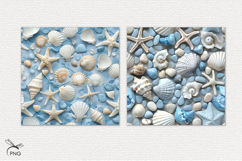 Seashells digital paper, background clipart Product Image 2