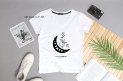 Zodiac signs svg bundle | Crescent moon with wildflowers Product Image 3