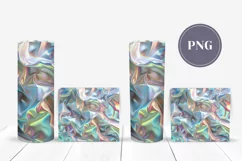 Holographic Waves Tumbler Sublimation, Neon Tumbler Wrap PNG Product Image 2