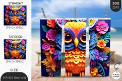 3D Owl Tumbler Wrap| 3D Bird Sublimation Product Image 1
