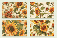 Vintage Autumn Sunflowers Cutting Boards sublimation Design Product Image 2
