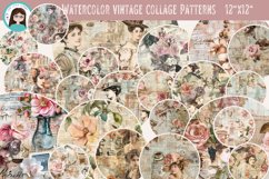 Watercolor Vintage Collage Patterns Product Image 2