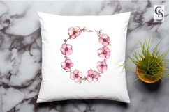Pink Blossom Frame Clipart Sublimation PNG Product Image 2