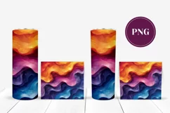 Liquid Waves Tumbler Designs, Colorful Tumbler Sublimation Product Image 2