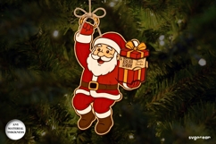 Christmas Santa Tracker Ornament SVG | Glowforge | Laser Cut Product Image 1