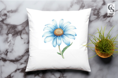Blue Daisy Flower Clipart Sublimation PNG Product Image 2