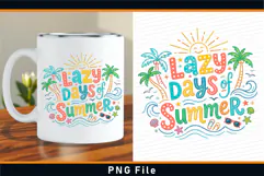 Lazy days of summer T shirt Design Sublimation PNG Product Image 2