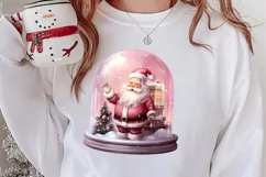 Santa Claus In Snow Globe Clipart Sublimation, Christmas SVG Product Image 2