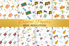 100 Days of School Digital Paper Patterns Design Product Image 2