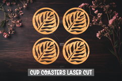9 Botanical Cup Coaster Laser Cut File SVG Product Image 3