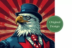Pop Art Eagle Tumbler Design, American Flag Tumbler Wrap Product Image 2
