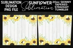 Sunflower White Wood Tumbler Submilation 20oz Skinny Tumbler Product Image 2