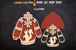 Sweater Christmas Ornament SVG laser cut file for Glowforge Product Image 2