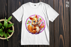 Cute Squirrel With Sweets Clipart Sublimation PNG Product Image 2