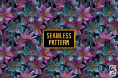 Purple Flower Pattern Digital Paper Product Image 2