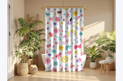 Bohemian warm shower curtain mockup Product Image 3