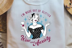 Vintage Girl Quotes Sublimation, I'm made out of glitter Product Image 2
