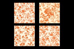 Orange Toile Flower Digital Paper Patterns Product Image 2