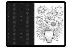 39 Procreate Flowers in vase Stamp Brushes Product Image 6