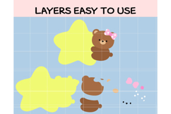 Cute Bear with Star SVG | Kawaii Teddy Bear Clipart | Baby S Product Image 2