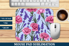 Lavender &amp; Carnation Flower Mouse Pad | Mouse Pad Png Product Image 1
