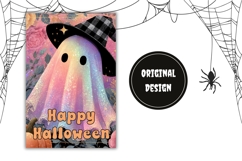 Glitter Halloween Ghost Garden Flag, Welcome Garden Flag Product Image 2