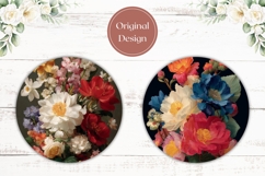 Art Flowers Car Coaster Template, Floral Coaster Print Product Image 2