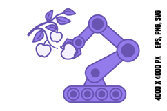 Purple Fruit Picking Robotic Arm Icon Product Image 1