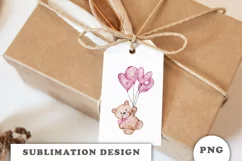 Watercolor Teddy Bear with balloon PNG Product Image 2