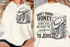Christian Cowboy Front Back PNG, Western Faith Chest Back Sh Product Image 2