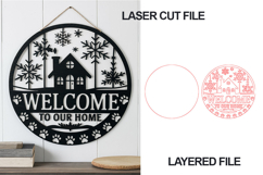 Welcome To Our Home Sign Laser Cut File Product Image 1