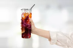 watercolor Blooming flower tumbler warp sublimation Product Image 2