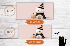 Cartoon Halloween Bear Mug Wrap, Kawaii Pumpkin Mug Design Product Image 2