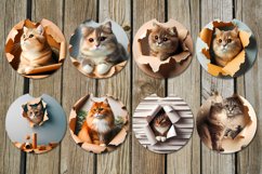 Cat &amp; wall | Car coaster &amp; key chain sublimation designs Product Image 2