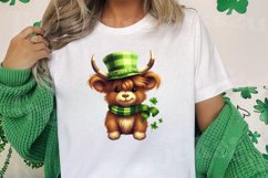 St Patricks Day Highland Cow Clipart, Highland Cow Clipart Product Image 2